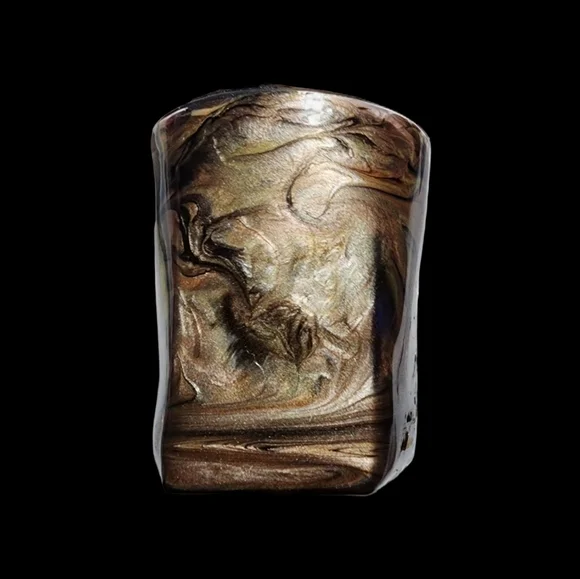 Bourbon Rocks Glasses/Marbled Brown and Copper - Picture 3 of 3